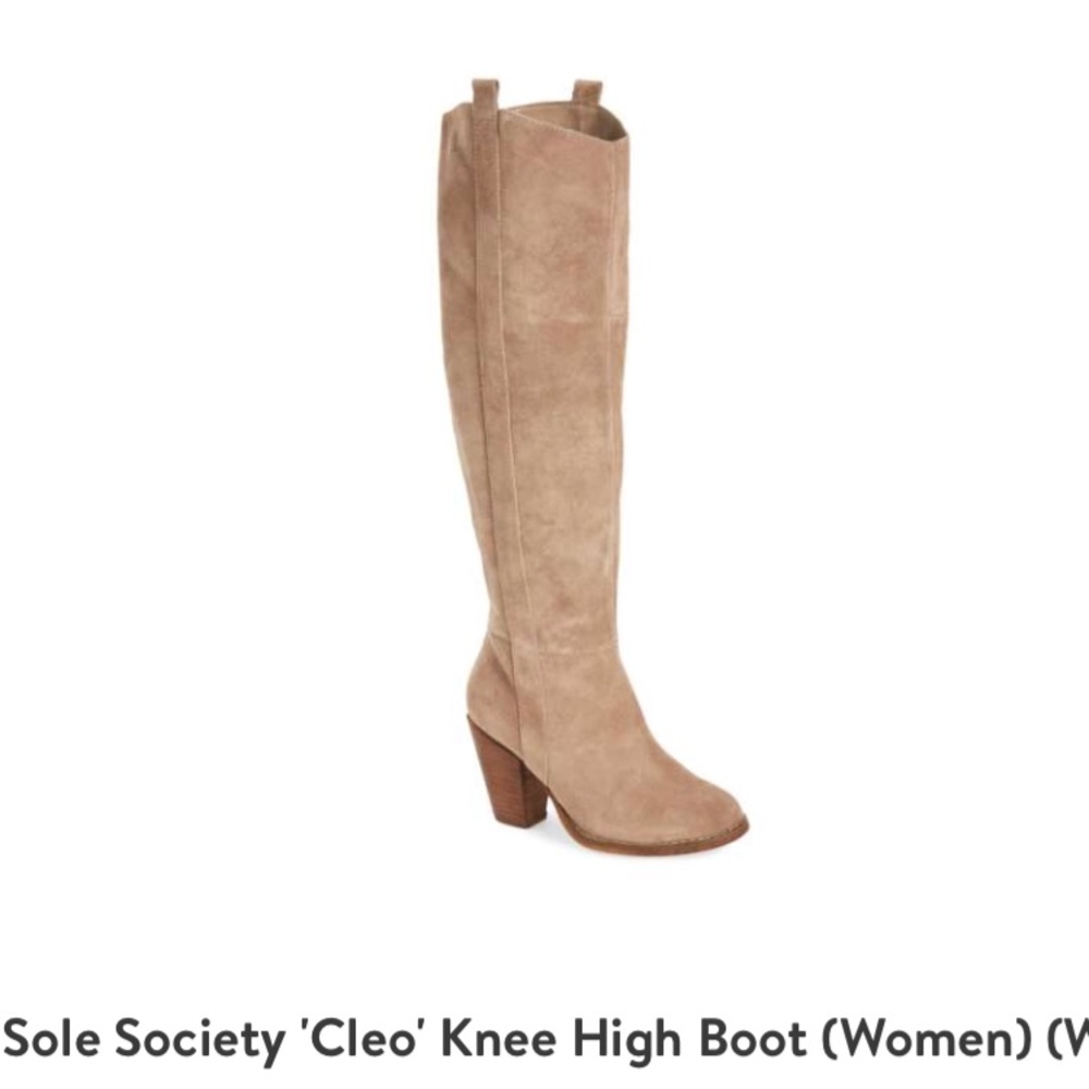Sole society wide calf suede boots.
